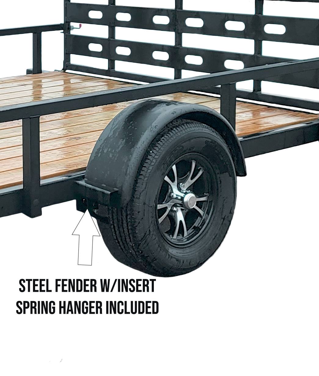 15" Steel UT Single Spring Hanger Bracket w/ Fender & Insert - Right - Painted