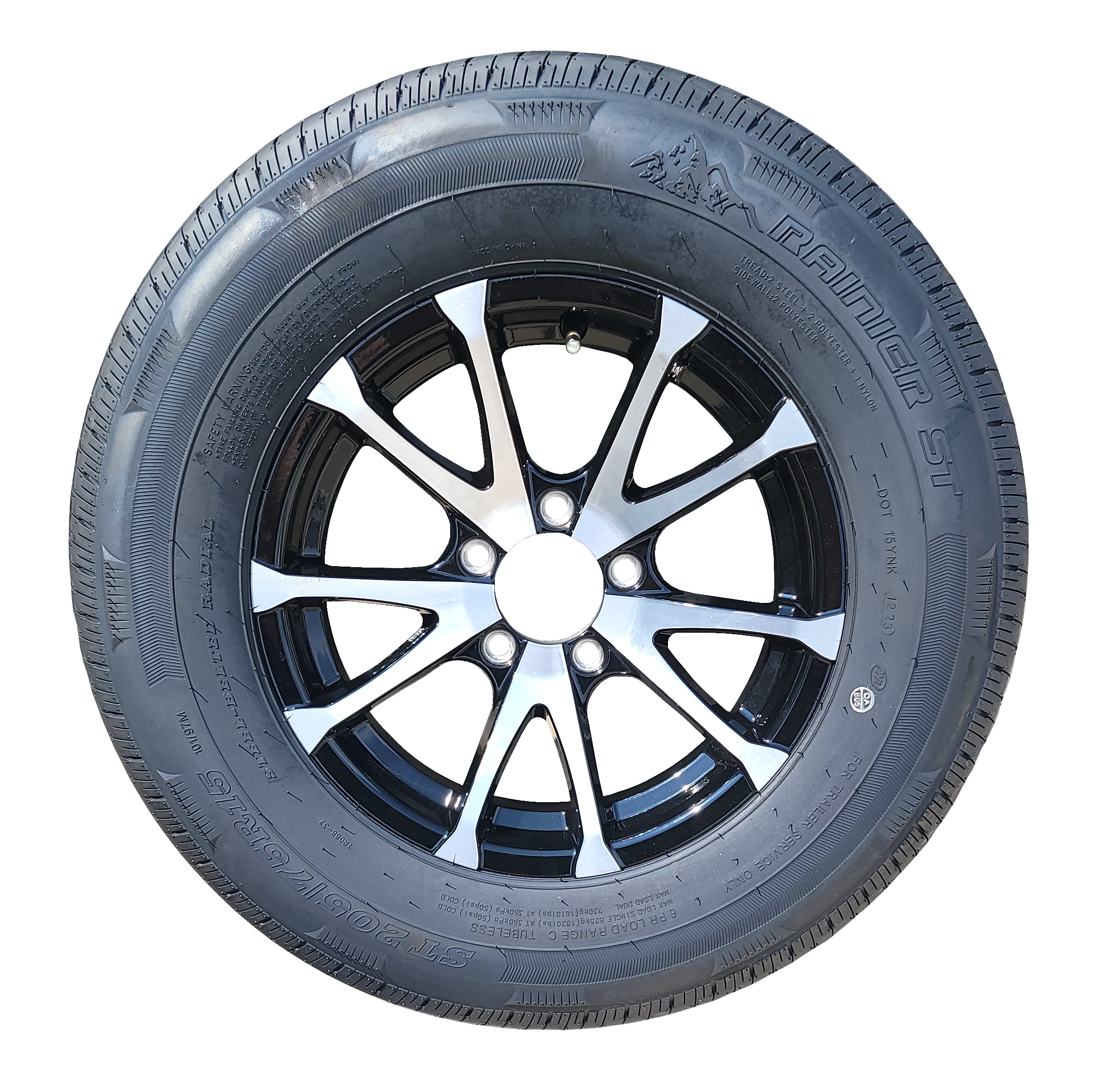 Aluminum 5 lug wheel ST205/75R15C