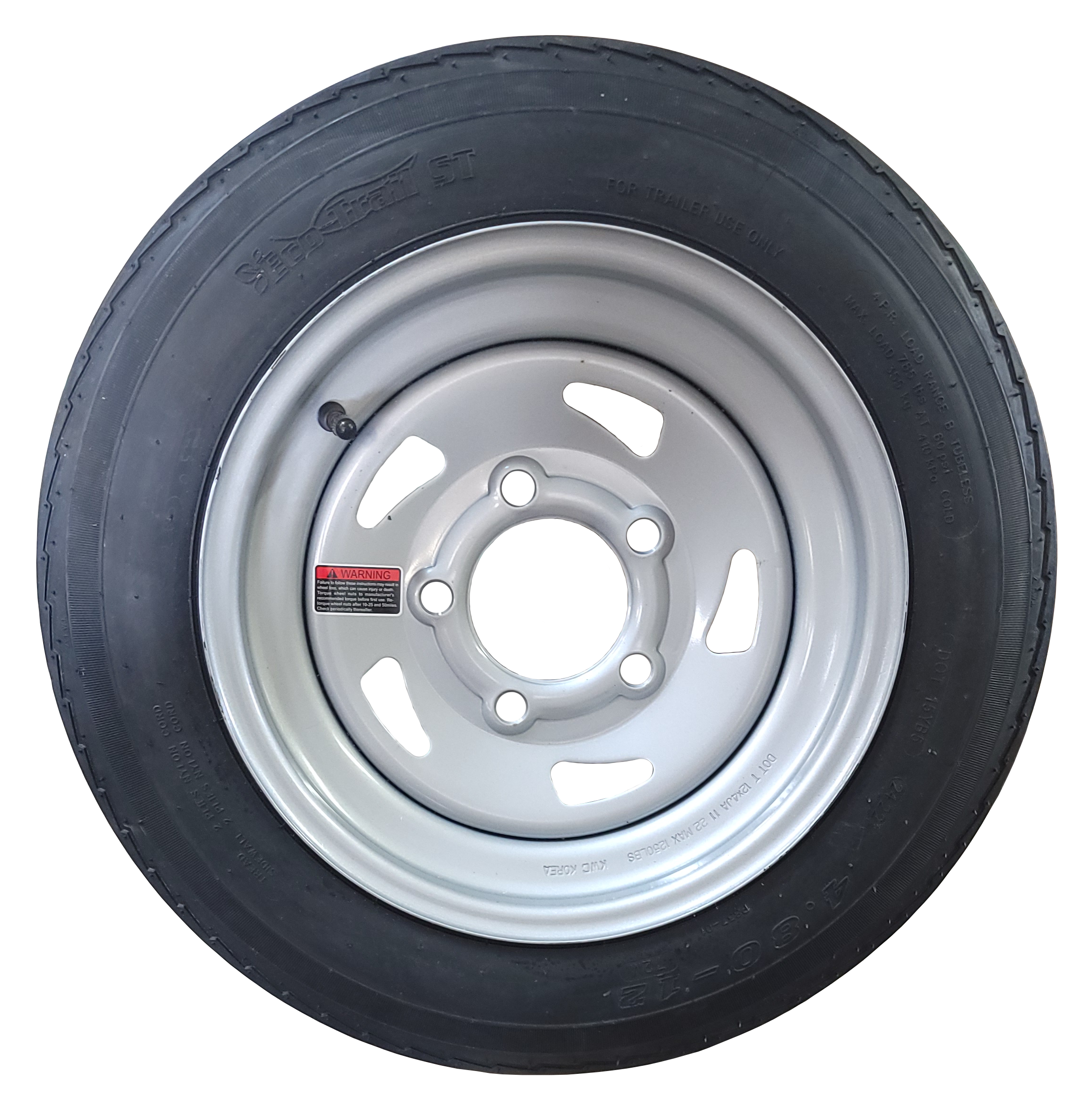4.80 X 12 Directional Silver Wheel & Tire