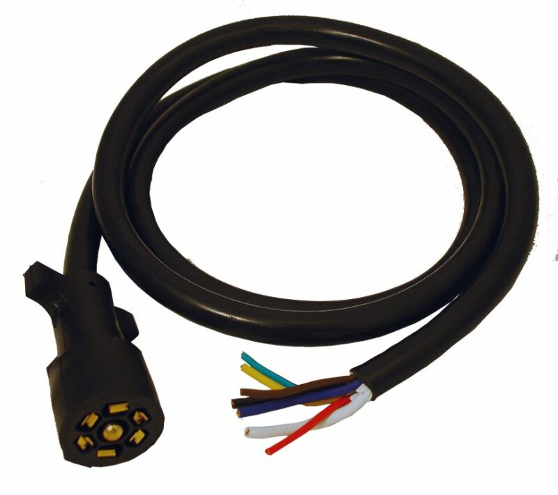 plug, 7-way, 8' long, black
