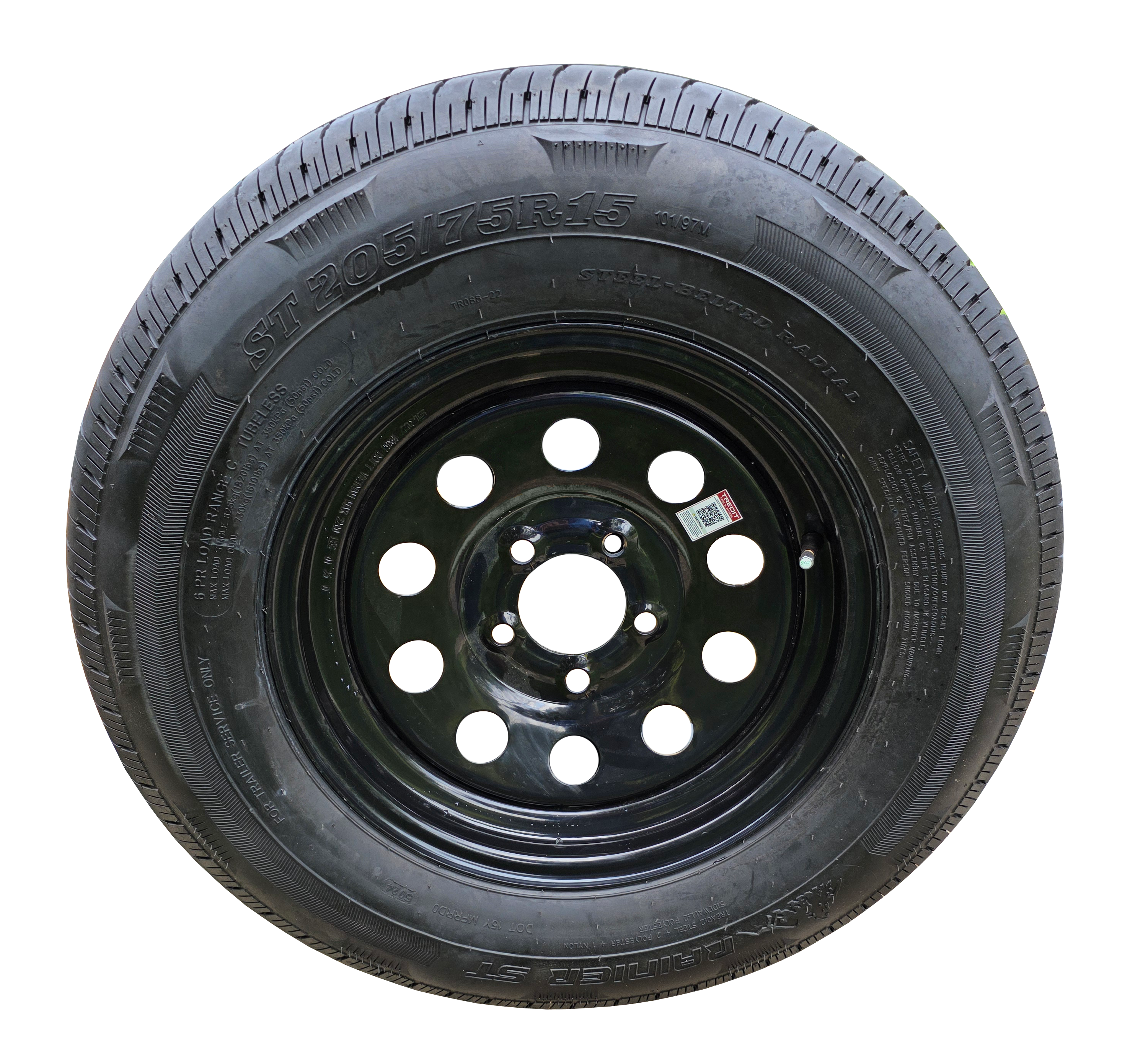 ST205/75R15C Black Steel Wheel