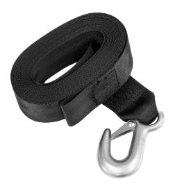 Nylon Winch Strap w/hook 12'